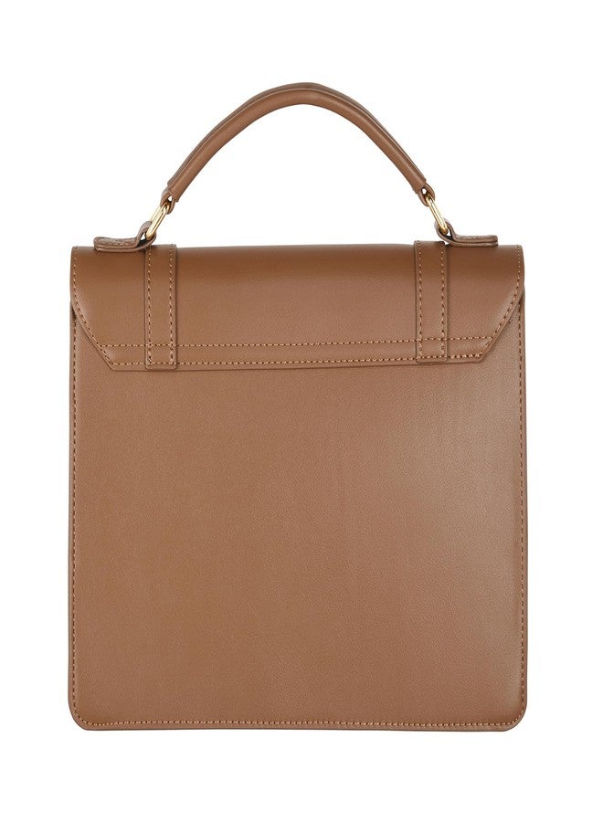 أكسيسورايز حقيبة يد روكي البنية من أكسسورايز لندن للنساء | حقائب يد بمقابض وحقائب كتف للنساء للاستخدام في المكتب | الجامعة | السفر - Image 3